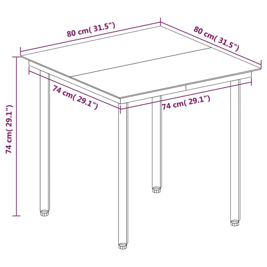 Ensemble à manger de jardin coussins 3 pcs Résine tressée Verre - 8