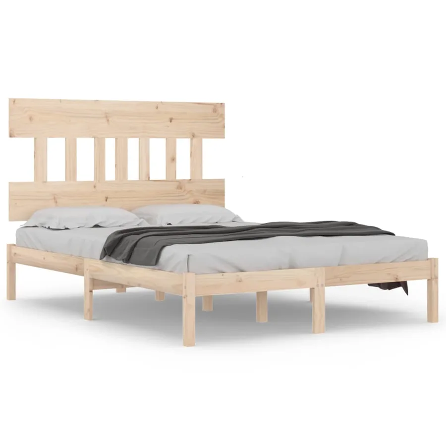 Cadre de lit sans matelas 140x200 cm bois massif - 2