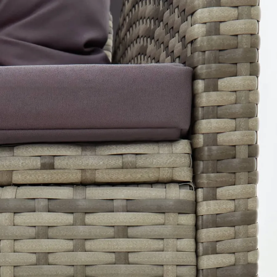 Salon de jardin 2 pcs avec coussins Résine tressée Gris - 7