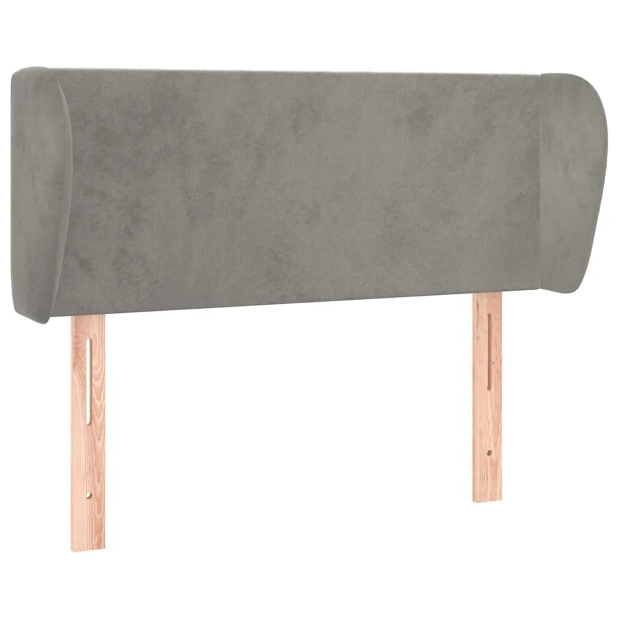 Tête de lit avec oreilles Gris clair 93x23x78/88 cm Velours - 2