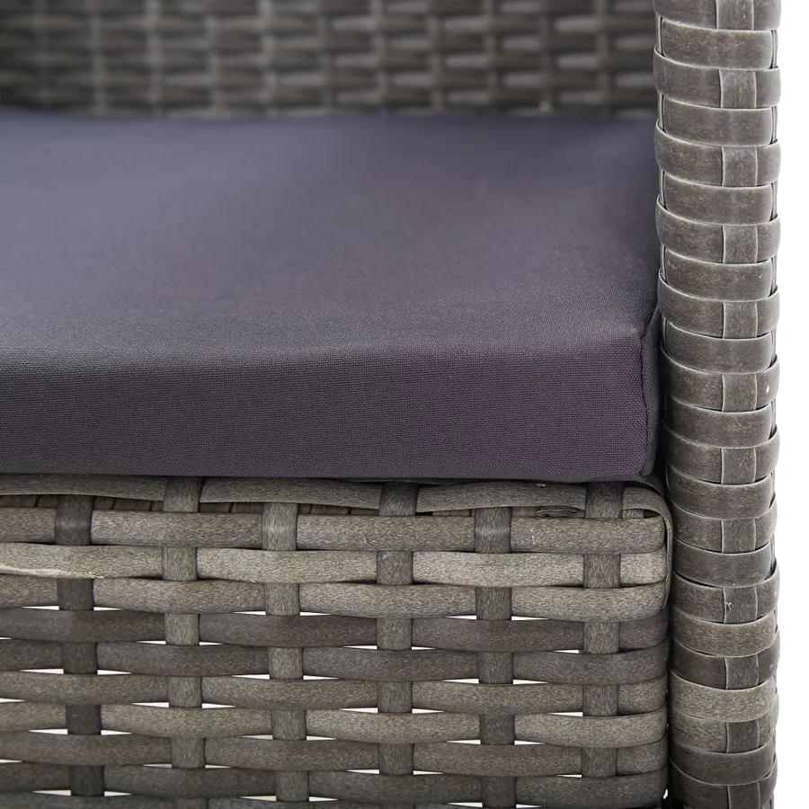 Chaises de jardin coussins gris foncé 2 pcs résine tressée - 6