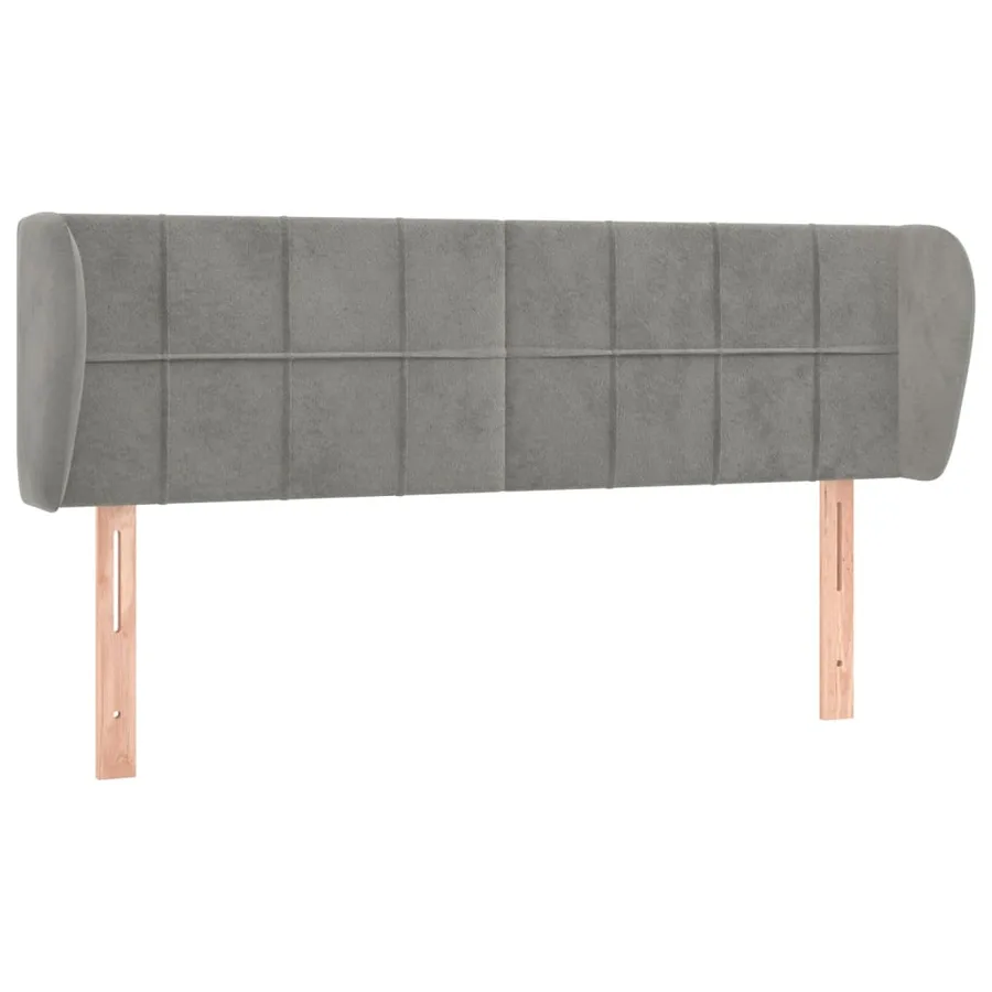 Tête de lit avec oreilles Gris clair 147x23x78/88 cm Velours - 2