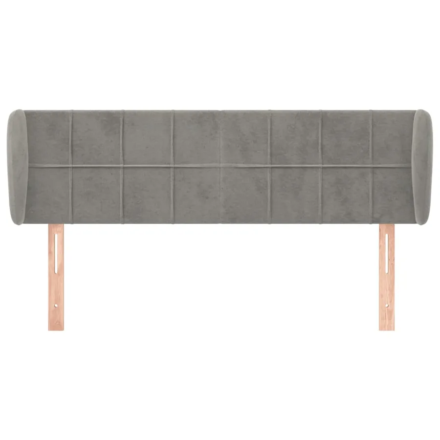 Tête de lit avec oreilles Gris clair 147x23x78/88 cm Velours - 3