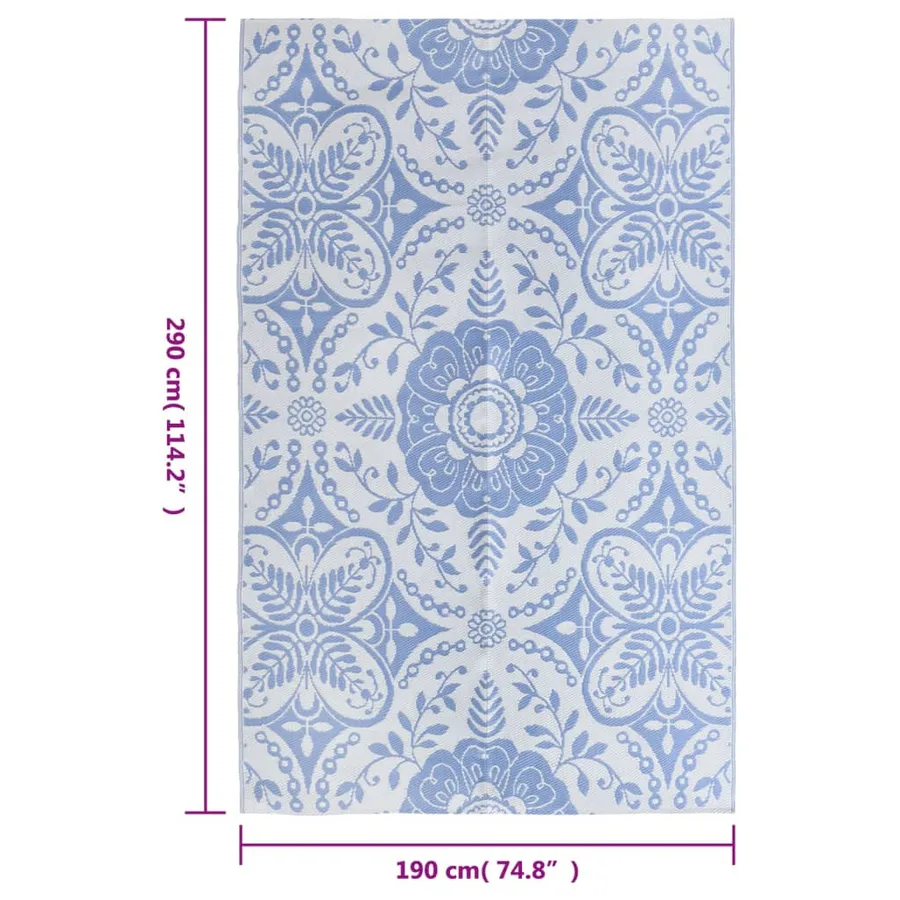 Tapis d'extérieur ARAKIL Bleu azuré 190x290 cm PP - 6