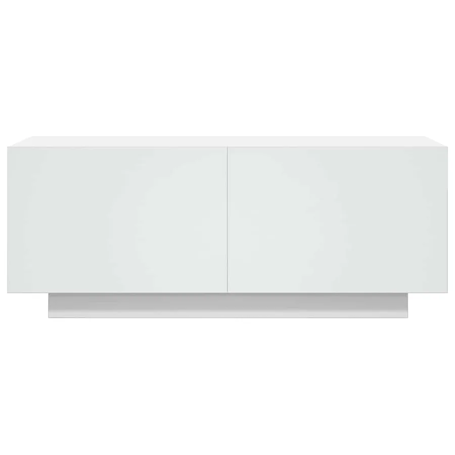 Meuble TV Blanc 100x35x40 cm Bois d'ingénierie - 4