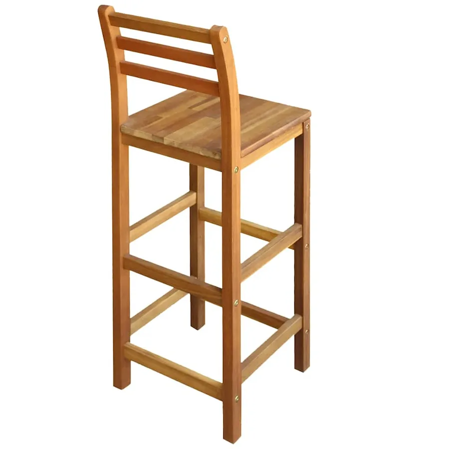 Tabourets de bar lot de 2 bois d'acacia massif - 5