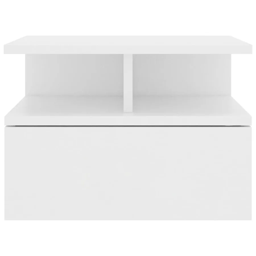 Tables de chevet flottantes 2 pcs Blanc Bois ingénierie - 4
