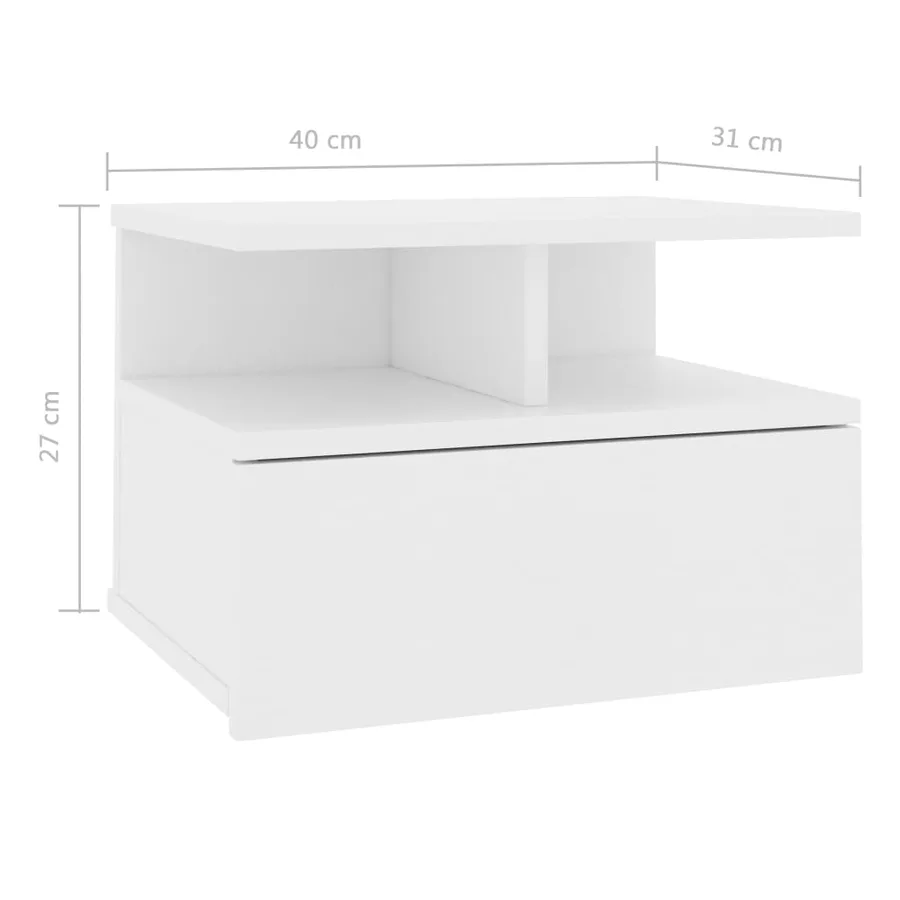 Tables de chevet flottantes 2 pcs Blanc Bois ingénierie - 7