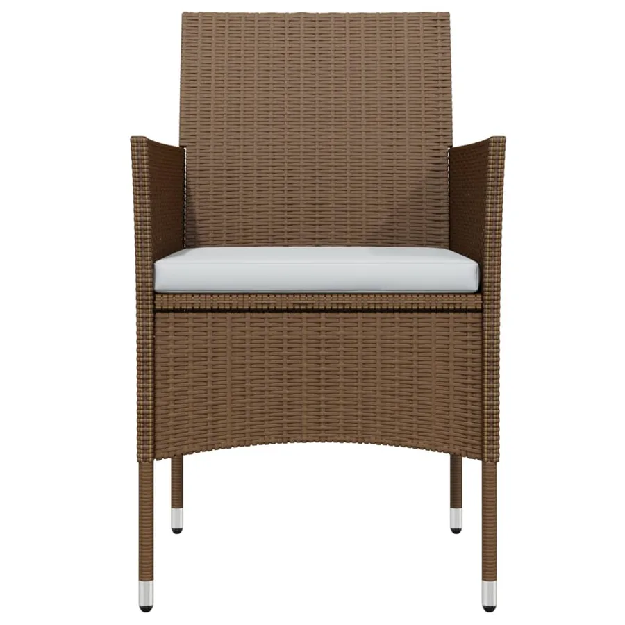 Ensemble à manger de jardin coussins 5 pcs Marron/noir - 4
