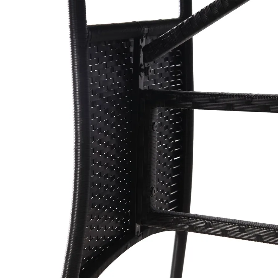 Table de jardin Noir 140x80x74 cm Résine tressée - 5