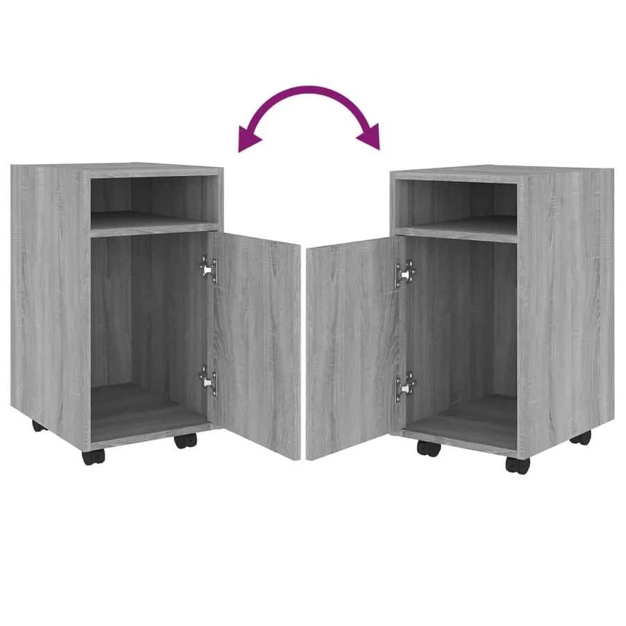 Armoire appoint à roues Sonoma gris 33x38x60 cm - 5