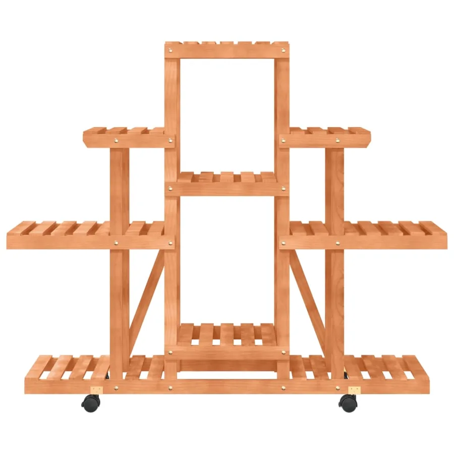 Support à fleurs avec roues 110x25x101 cm bois massif de sapin - 5