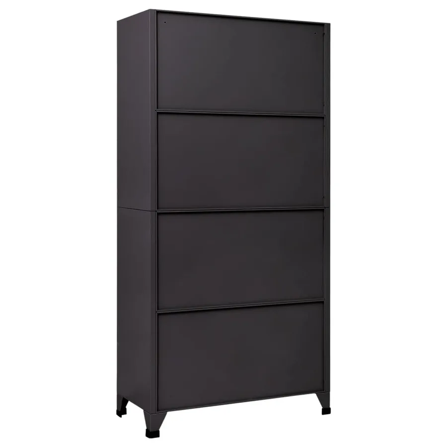 Armoire à casiers Anthracite et rouge 90x45x180 cm Acier - 5
