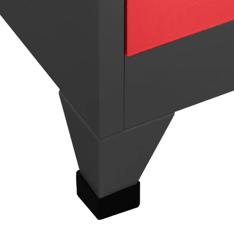 Armoire à casiers Anthracite et rouge 90x45x180 cm Acier - 6