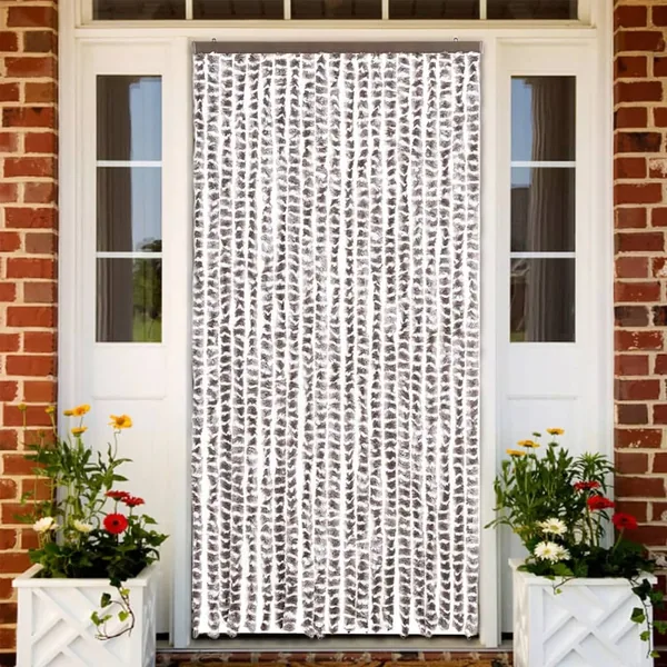 Moustiquaire Taupe et blanc 90x220 cm Chenille