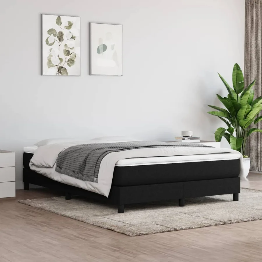 Matelas de lit à ressorts ensachés fermeté moyenne Noir 140x190x20 cm Tissu