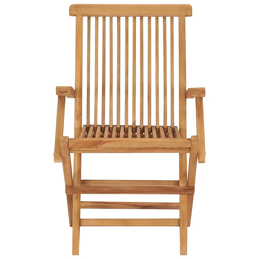 Chaises pliables de jardin lot de 2 Bois de teck solide - 5