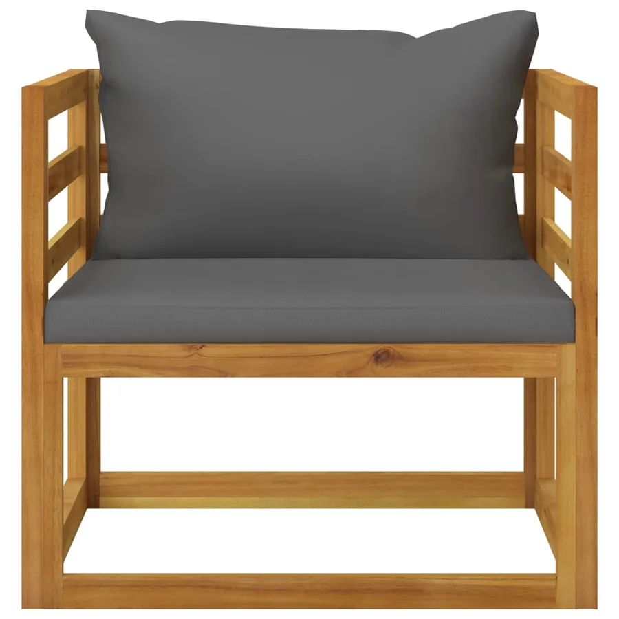 Salon de jardin 6 pcs avec coussin Bois d'acacia solide - 11