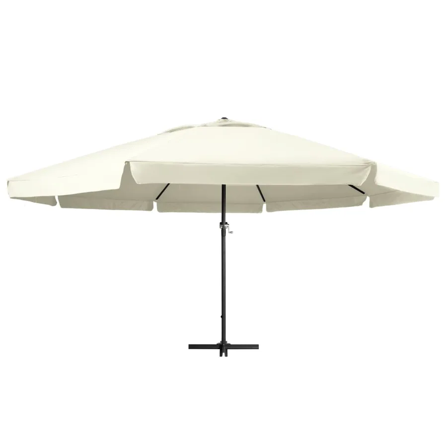 Parasol de jardin avec mât en aluminium 600 cm Blanc sable - 2