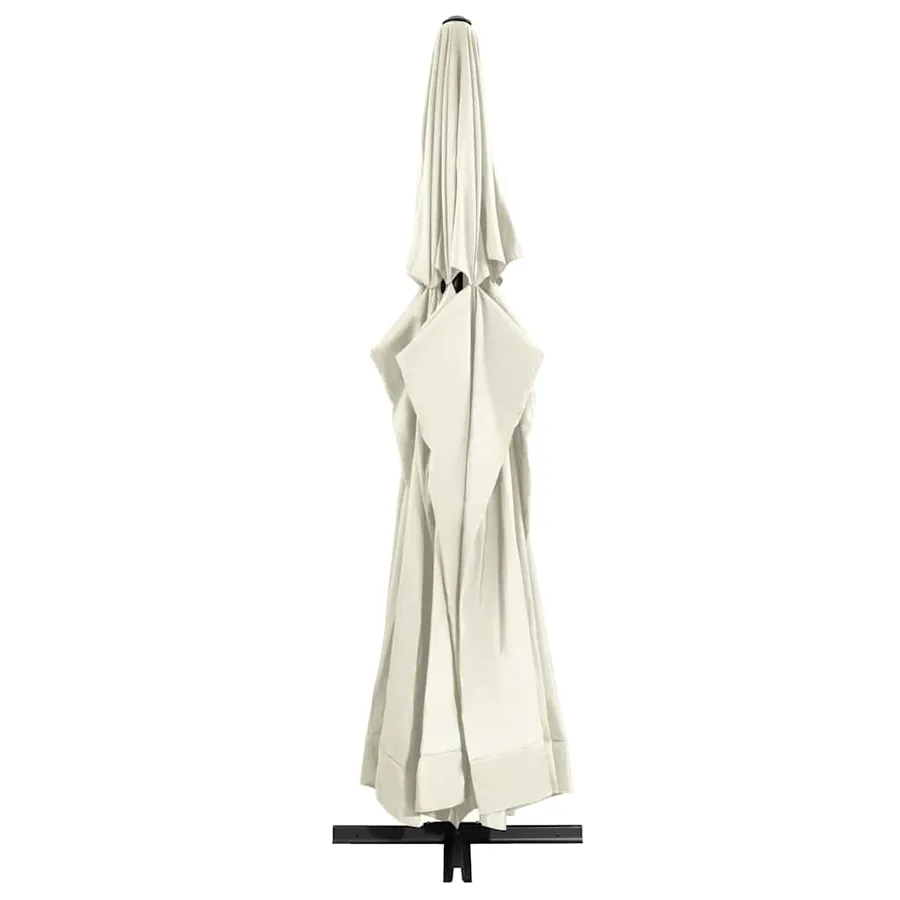 Parasol de jardin avec mât en aluminium 600 cm Blanc sable - 3