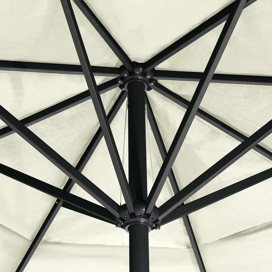 Parasol de jardin avec mât en aluminium 600 cm Blanc sable - 4