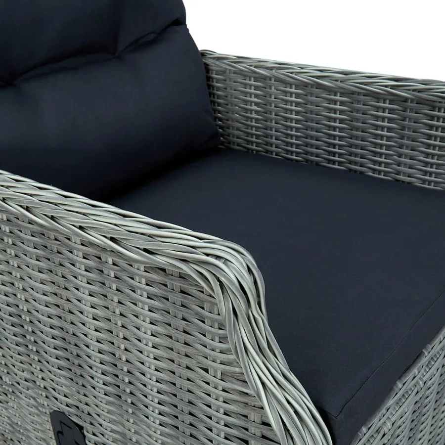Ensemble à manger de jardin 5 pcs Gris clair - 12