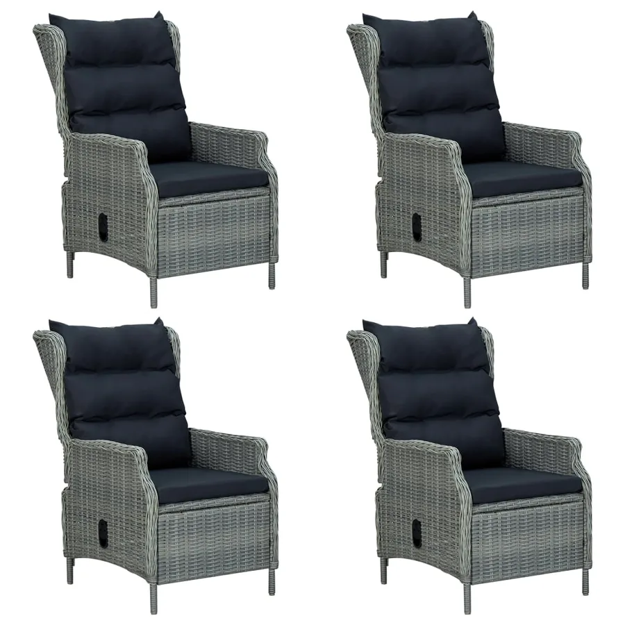 Ensemble à manger de jardin 5 pcs Gris clair - 5