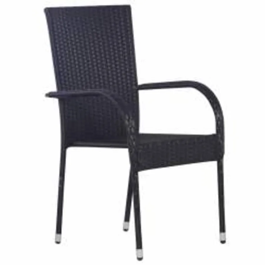 Ensemble à manger de jardin 3 pcs Noir - 3