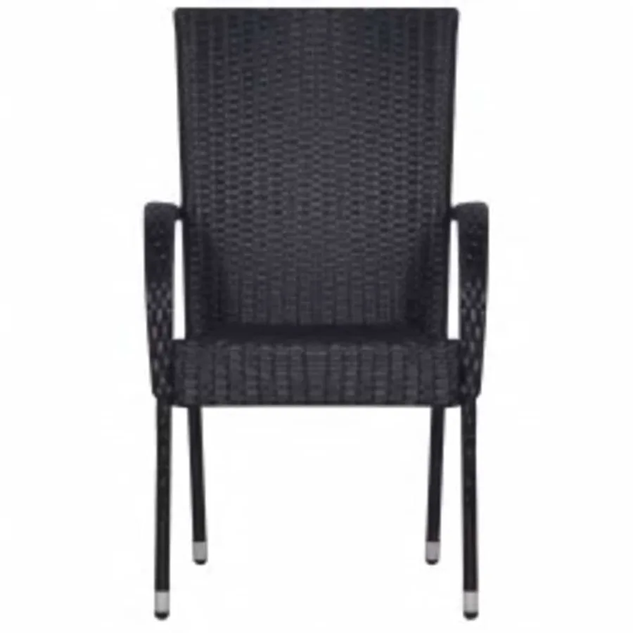 Ensemble à manger de jardin 3 pcs Noir - 4
