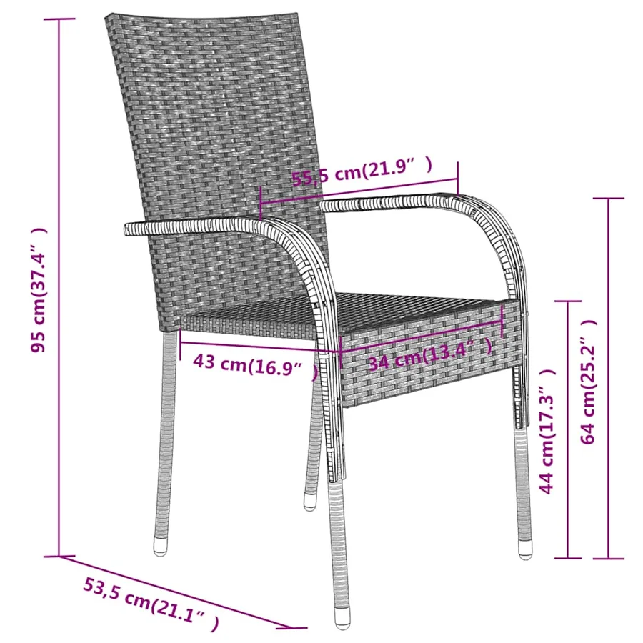 Ensemble à manger de jardin 3 pcs Noir - 7