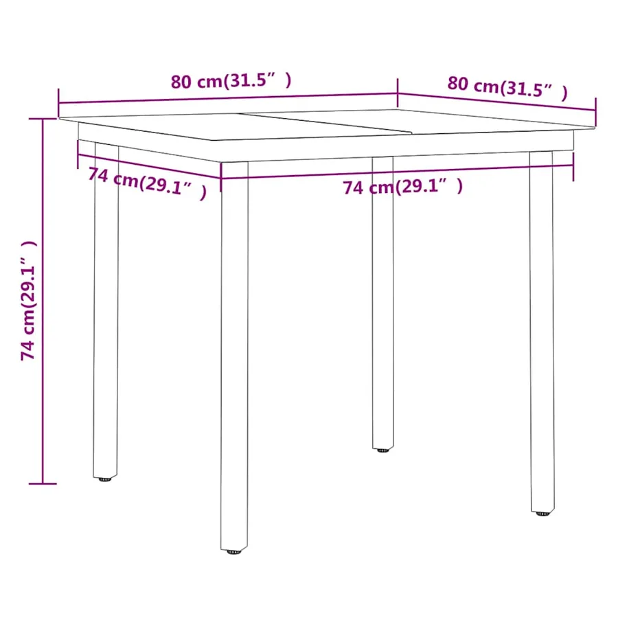 Ensemble à manger de jardin 3 pcs Noir - 8