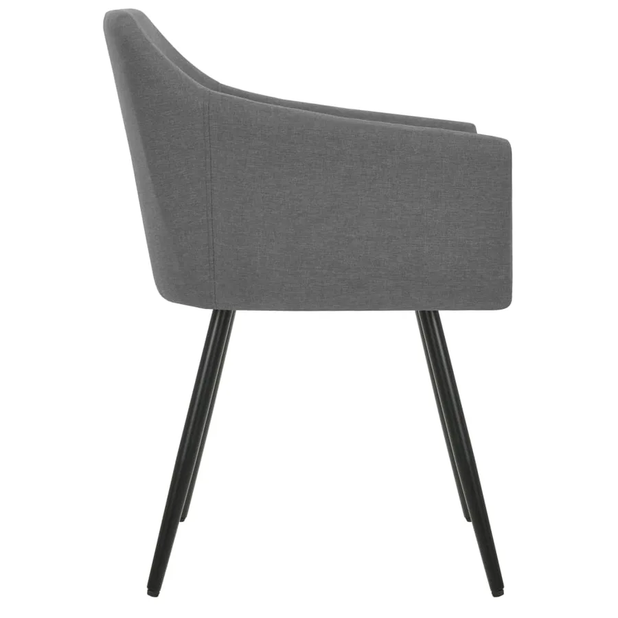 Chaises à manger lot de 2 gris clair tissu - 4