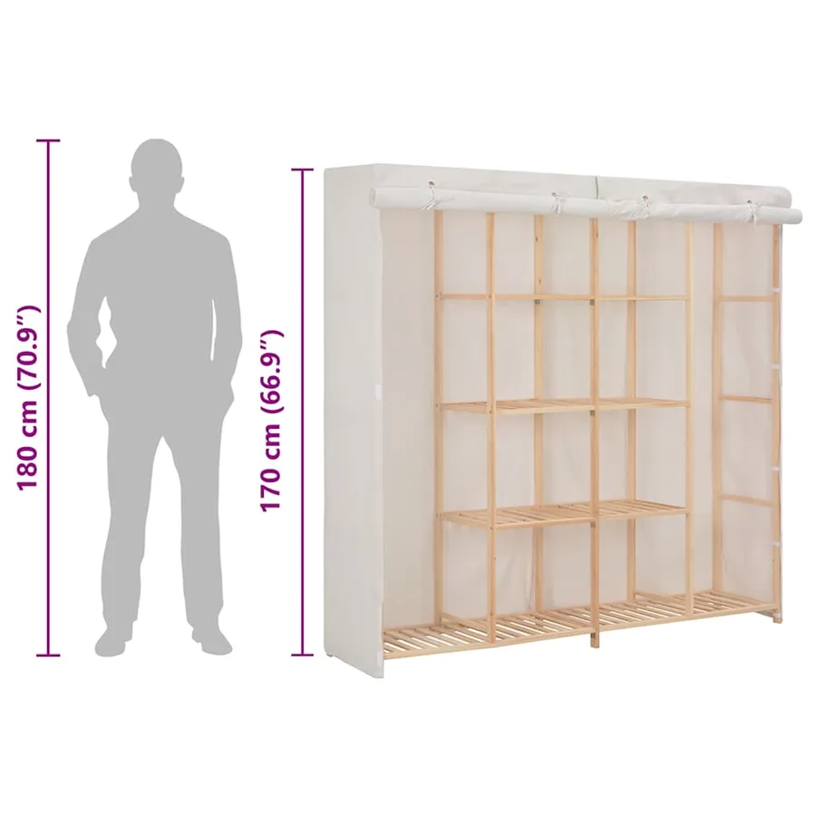 Garde-robe Blanc 173x40x170 cm Tissu - 7