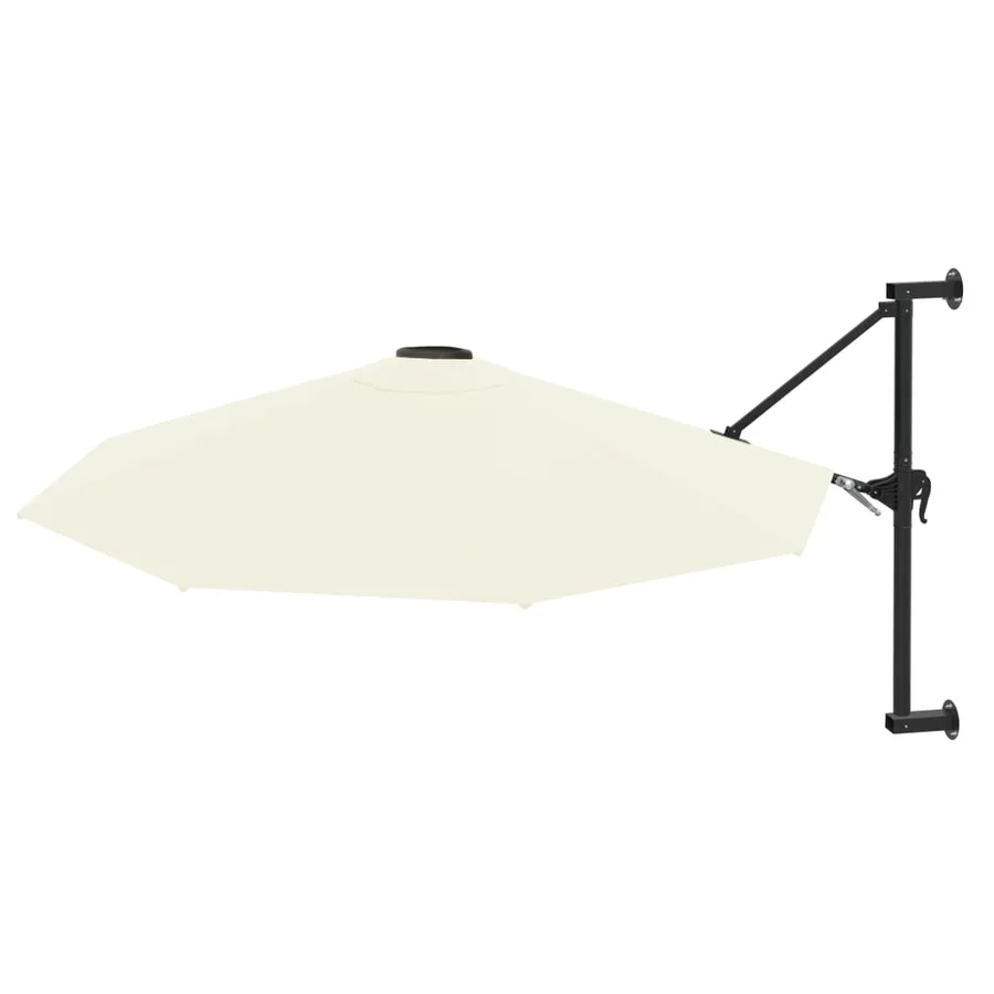 Parasol mural avec mât métallique 300 cm Sable - 2