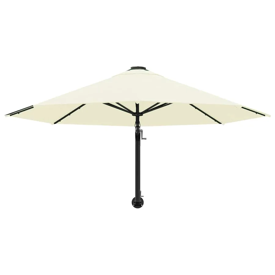Parasol mural avec mât métallique 300 cm Sable - 4