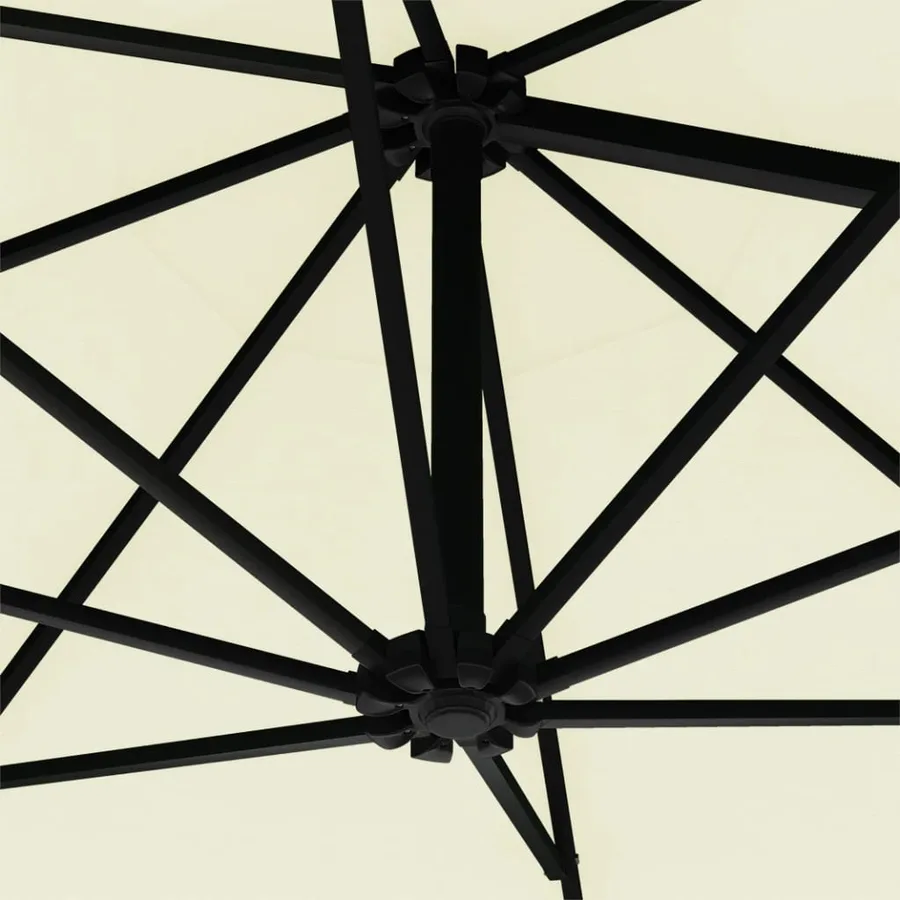 Parasol mural avec mât métallique 300 cm Sable - 7
