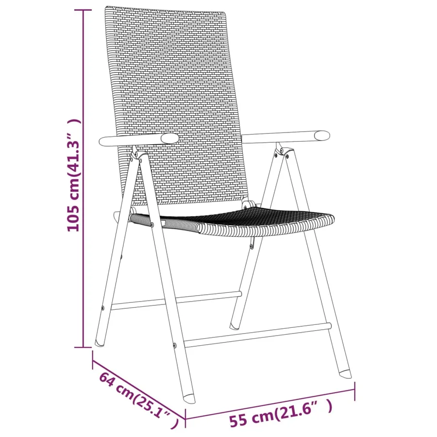 Ensemble à manger de jardin 3 pcs Noir - 7