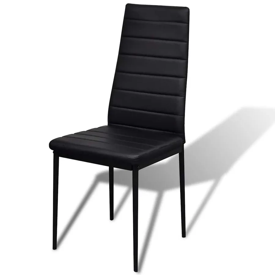 Ensemble de salle à manger 5 pcs Cuir synthétique Noir - 4