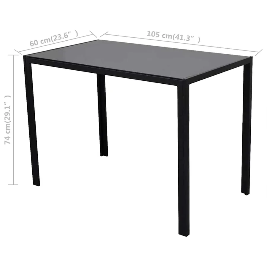 Ensemble de salle à manger 5 pcs Cuir synthétique Noir - 5