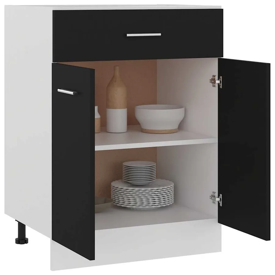 Armoire à tiroirs "Lyon" Noir 60 x 46 x 81,5 cm Bois d'ingénierie - 3
