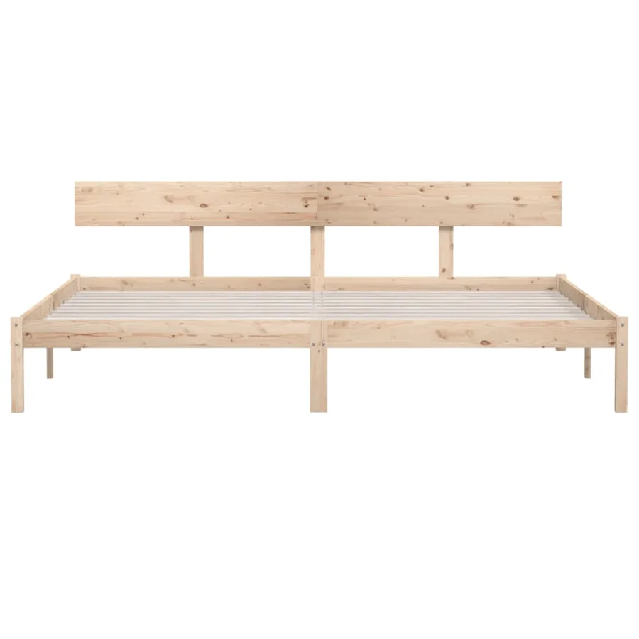 Cadre de lit sans matelas bois massif - 4