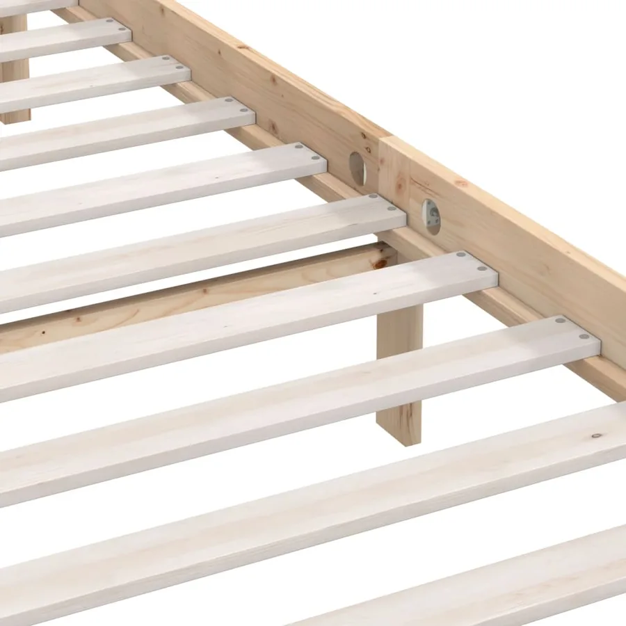 Cadre de lit sans matelas bois massif - 6