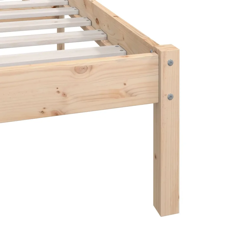 Cadre de lit sans matelas bois massif - 7