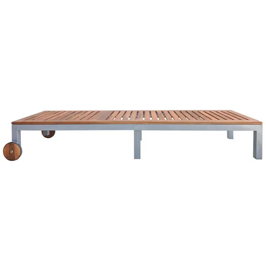 Chaise longue avec coussin Bois d'acacia et acier galvanisé - 4