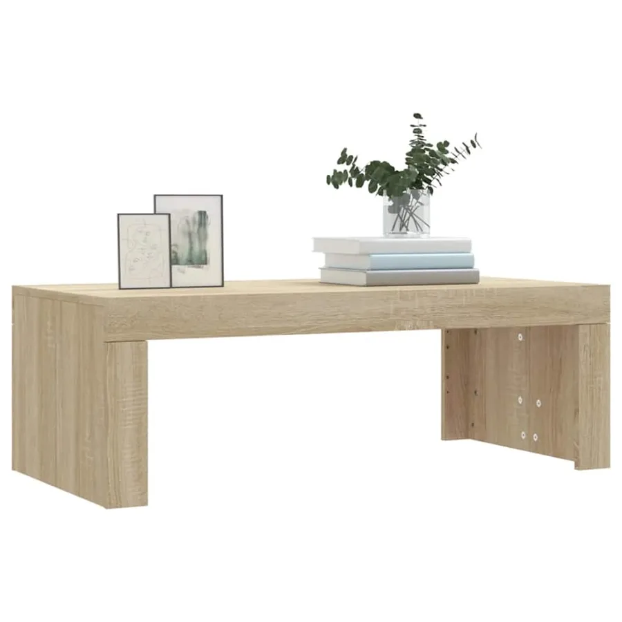 Table basse chêne sonoma 102x50x36 cm bois d'ingénierie - 3