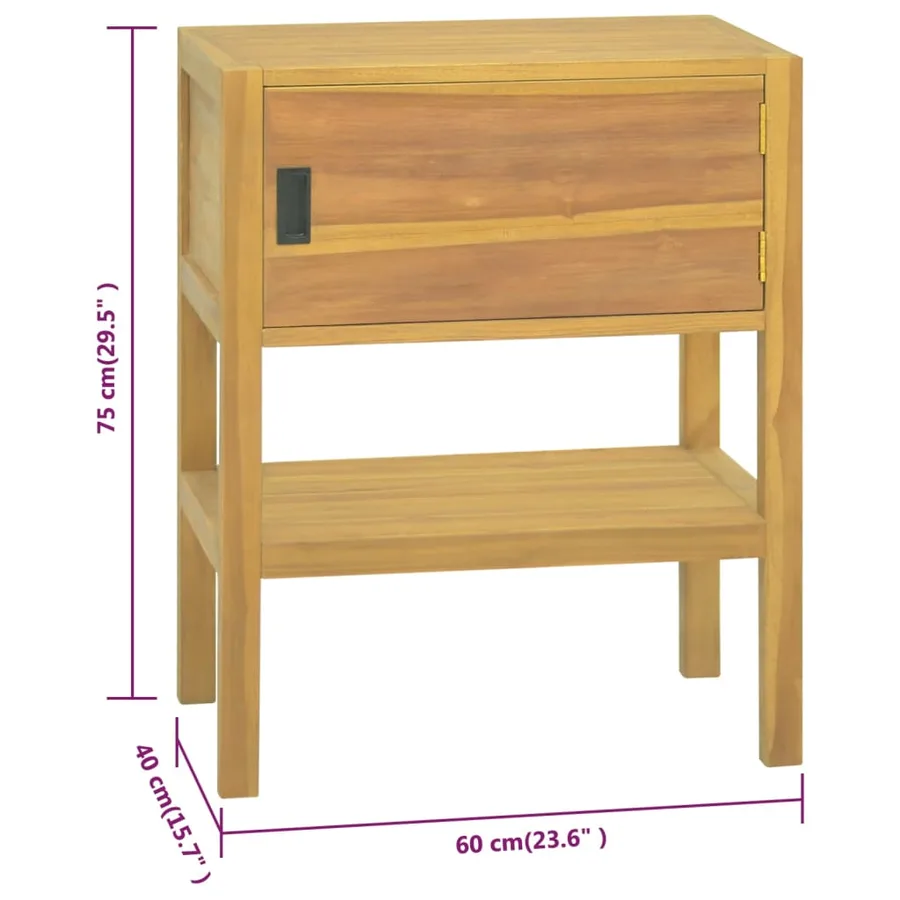 Armoire de salle de bain 60x40x75 cm Bois de teck solide - 8