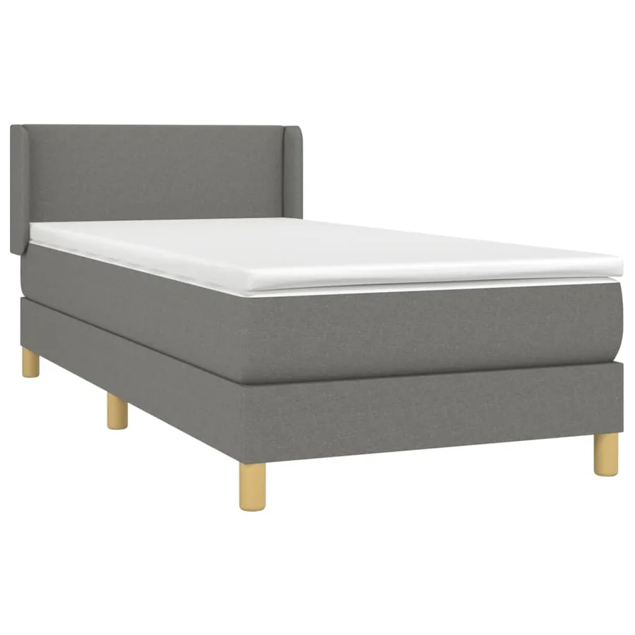 Sommier à lattes de lit avec matelas Gris foncé 80x200 cm Tissu - 3