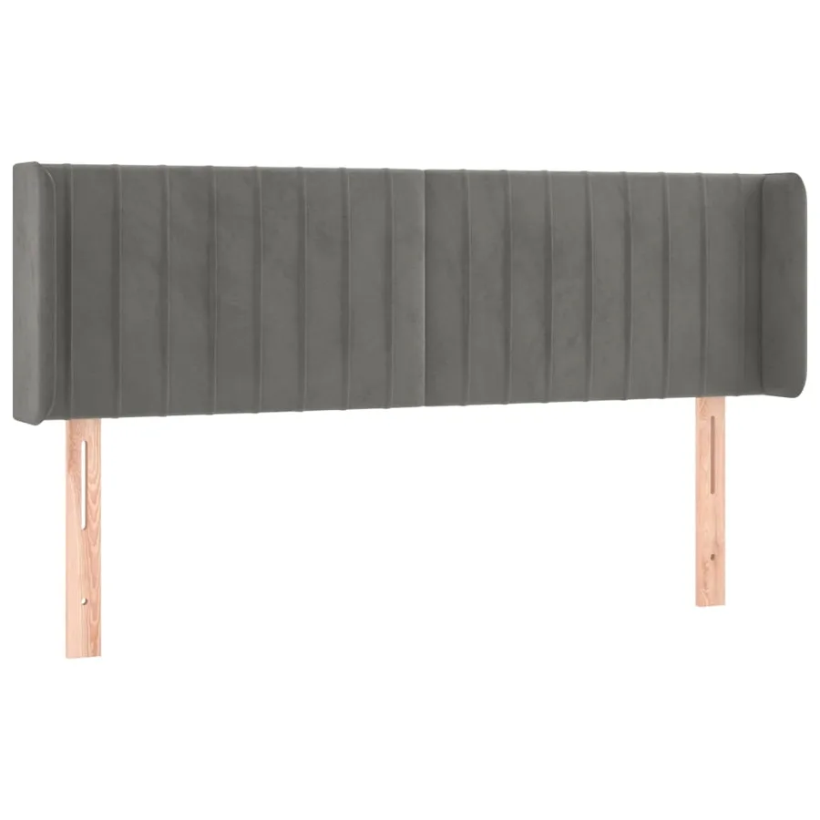 Tête de lit à LED Gris clair 147x16x78/88 cm Velours - 3
