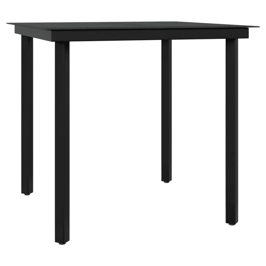 Ensemble à manger de jardin et coussins 3 pcs Gris et noir - 6