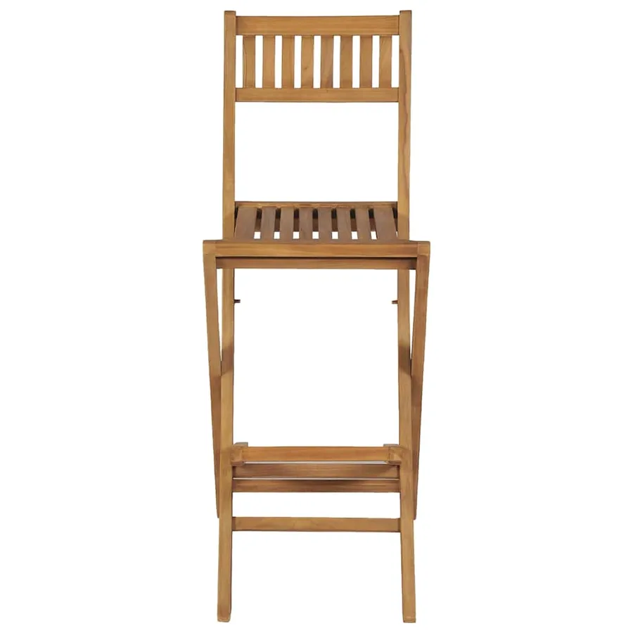 Tabourets pliables de bar d'extérieur lot de 2 bois teck solide - 2
